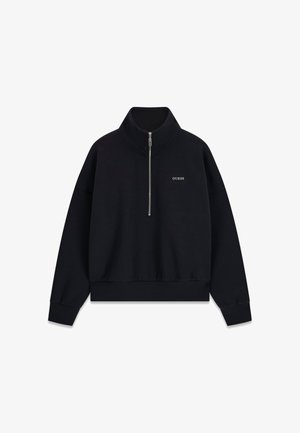 Guess, SWEATSHIRT MIT HALBEM REISSVERSCHLUSS - Sweater - schwarz