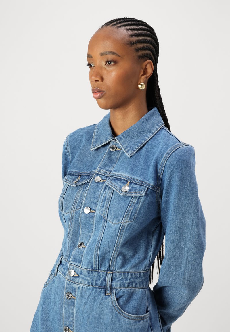 VERO MODA Vmjennie LS Short Denim Dress Mix Noos