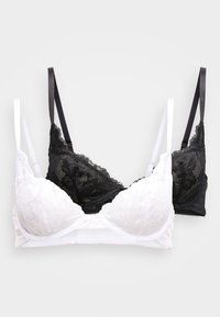 PERFECT NON PADDED PLUNGE 2 PACK - Trikotni modrček - black/white