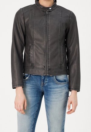 Faux leather jacket - black