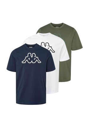 3-PACK - T-shirts med print - blue red green