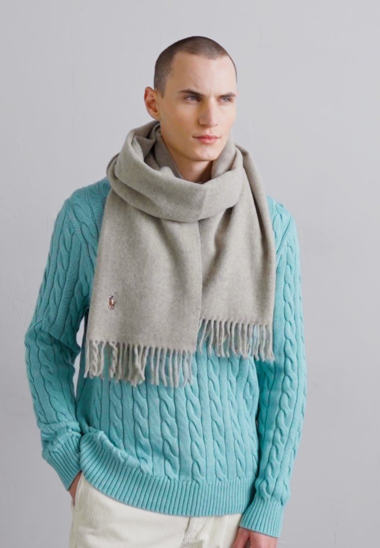 Polo Ralph Lauren FRINGE VIRGIN WOOL SCARF - Scarf - oatmeal