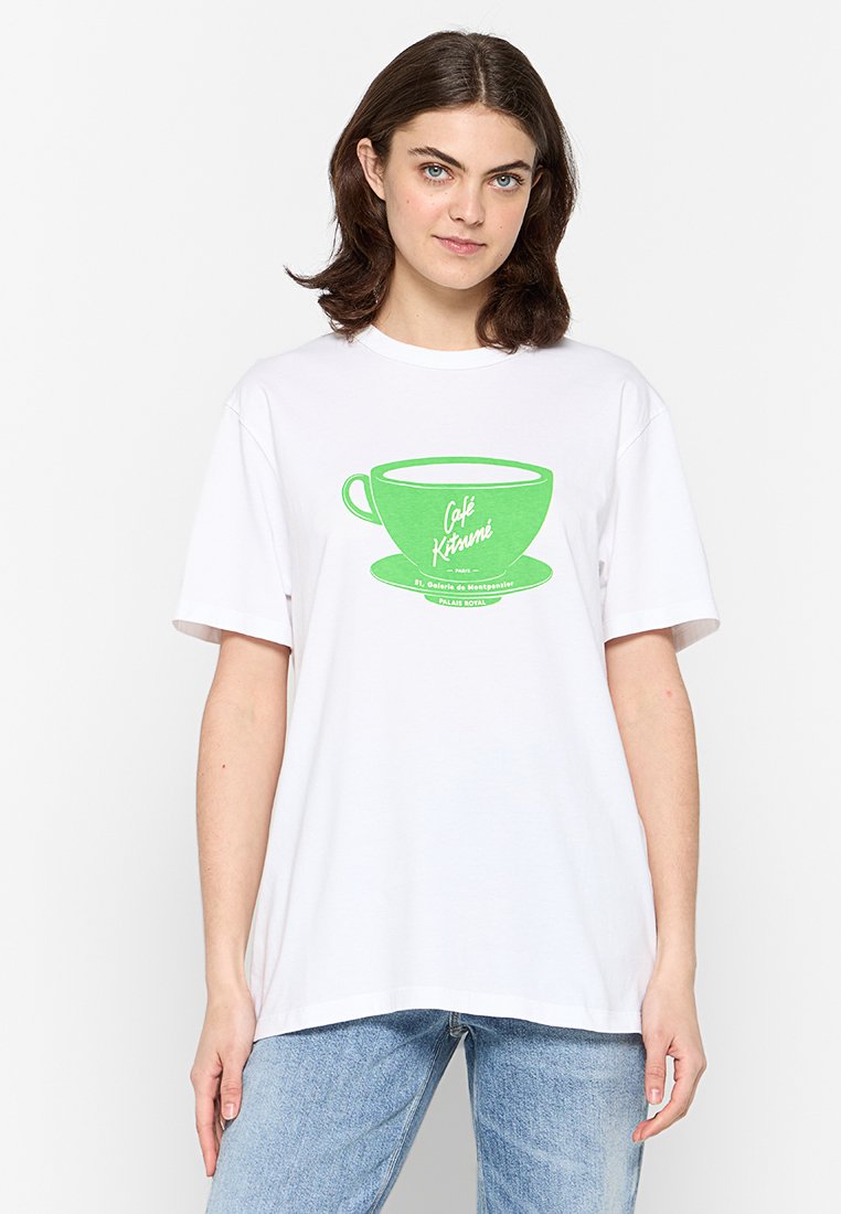Café Kitsuné T-shirt print wit Café Kitsuné T-shirt print wit
