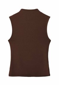 FITTED MOCK NECK - Top - dark brown