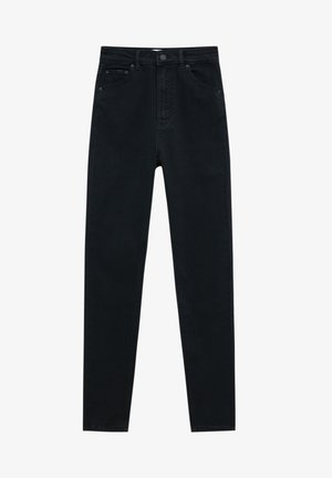WITH HIGH WAIST - Jeans Skinny Fit - mottled black