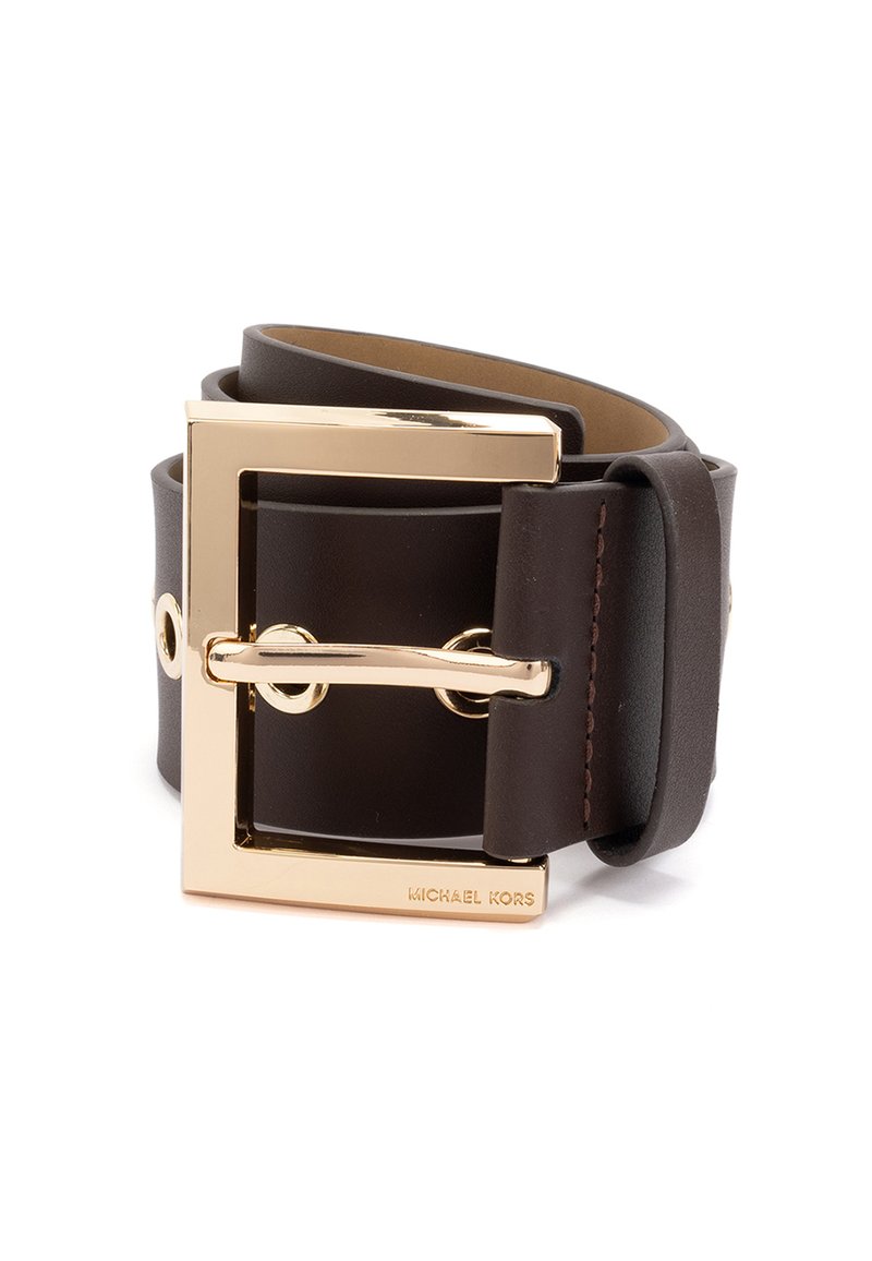 MICHAEL Michael Kors 55MM LEATHER BELT W GROMMETS - Bælter - dark brown
