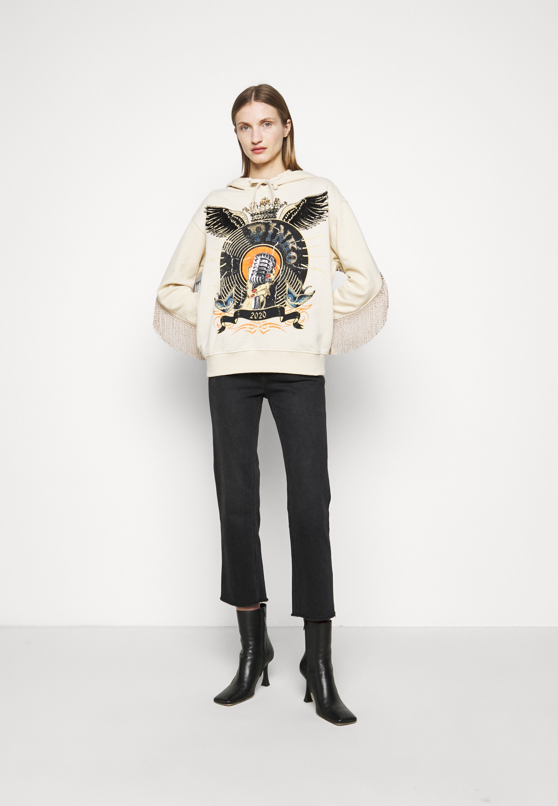 Pinko MAGLIA FELPA - Džemperis su gobtuvu - beige/smėlinė - Zalando.lt
