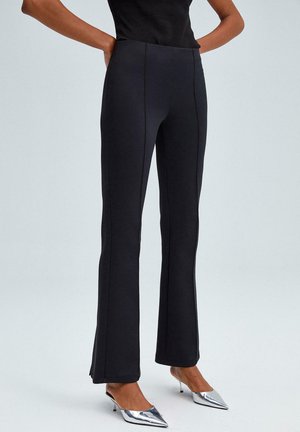 Touché Privé HIGH WAIST STITCHED   - Trousers - black