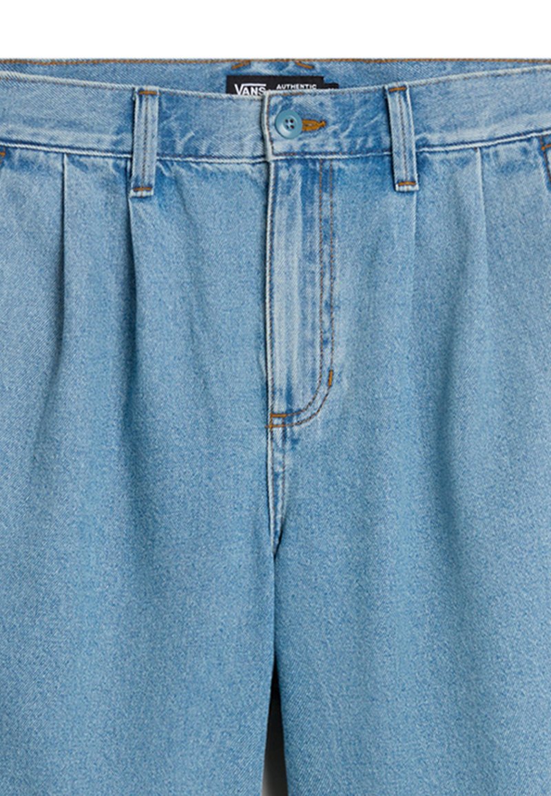 Vans AUTHENTIC CHINO LOOSE FIT PLEATED DENIM - Džínové kraťasy - stonewash blue