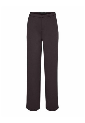 Pantalons larges noirs en tissu lisse et robuste. Dotés d'une taille standard, de poches avant et d'un design épuré et minimaliste.