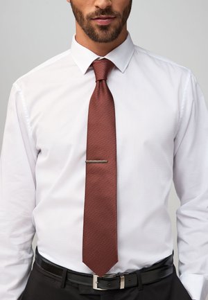 Next, WIDE - TEXTURED WITH CLIP - Tie - orange