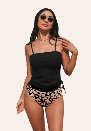LEOPARD  DRAWSTRING SET - Bikini - black