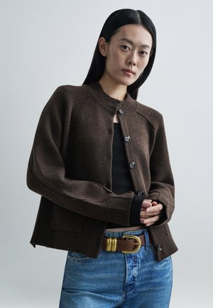BRIDGET MOCK NECK CARDIGAN - Kardigan - brown