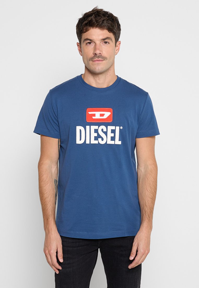 Diesel T-shirt print blauw