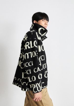 OVERSIZE UNISEX - Fleece jacket - black/white