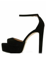 Escarpins Stuart Weitzman Talons Ouverts - Daim Noir, Taille 9.5 Large - Neuf Sans Boîte