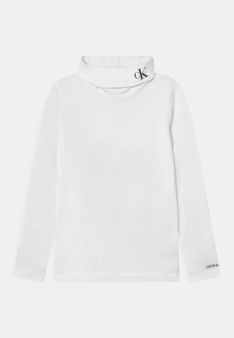 Calvin Klein Jeans MONOGRAM ROLL NECK - Långärmad tröja - bright white