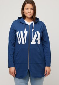 Ulla Popken Mikina na zip - dark blue