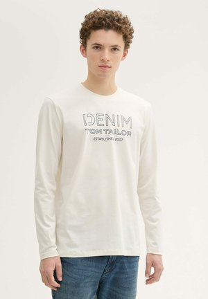 TOM TAILOR DENIM LOGO  - Long sleeved top - gardenia white