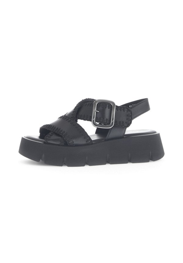 Plateausandalette - schwarz