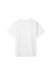 Plain white short-sleeve T-shirt with crew neckline shown from the back on a white background.