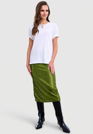 FROSTED MATCHA - Spódnica ołówkowa