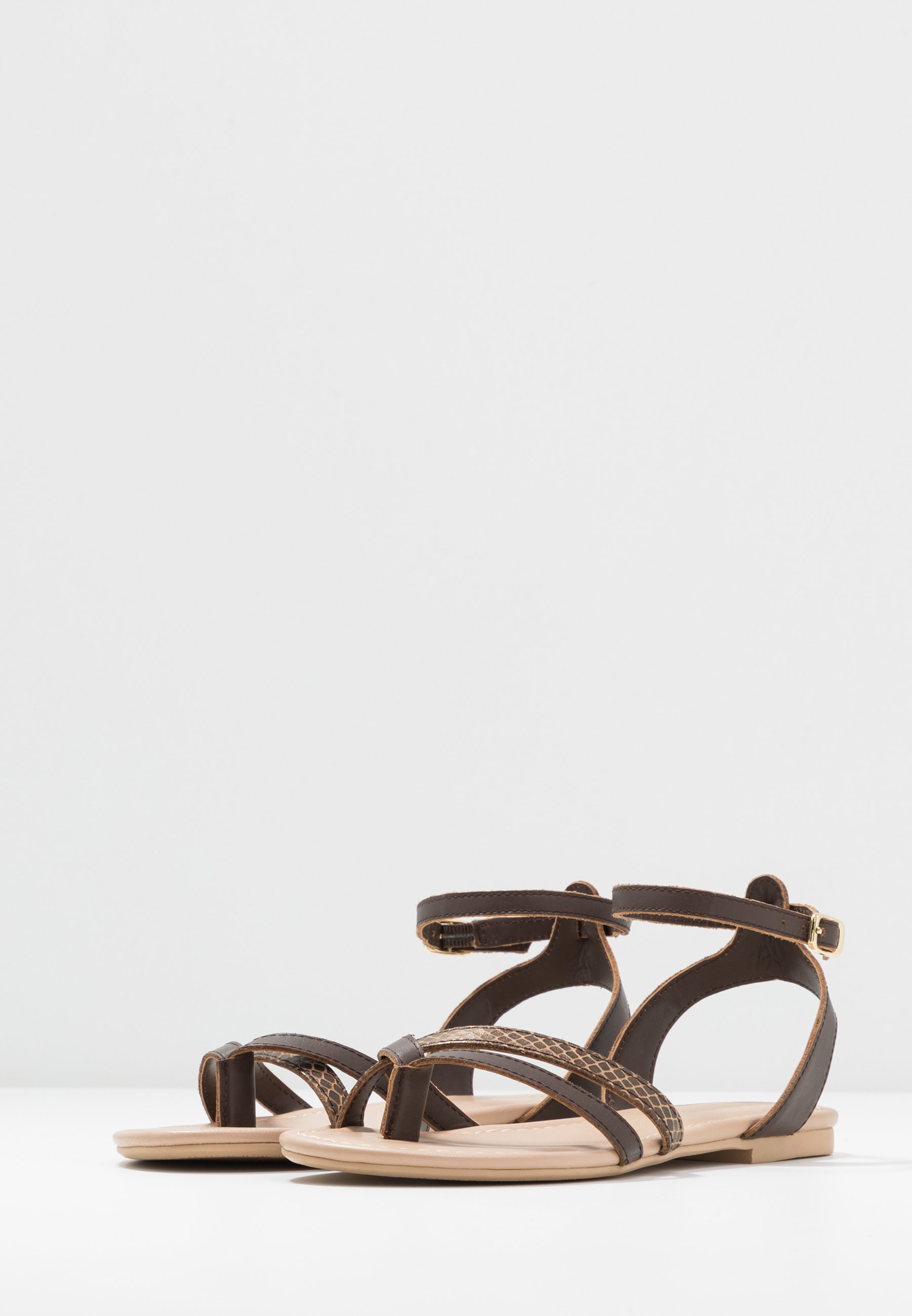 LEATHER tåsandaler brown LEATHER tåsandaler brown