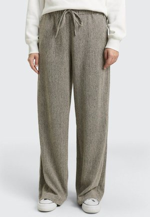 LOOSE WIDE - Broek - beige/black structure