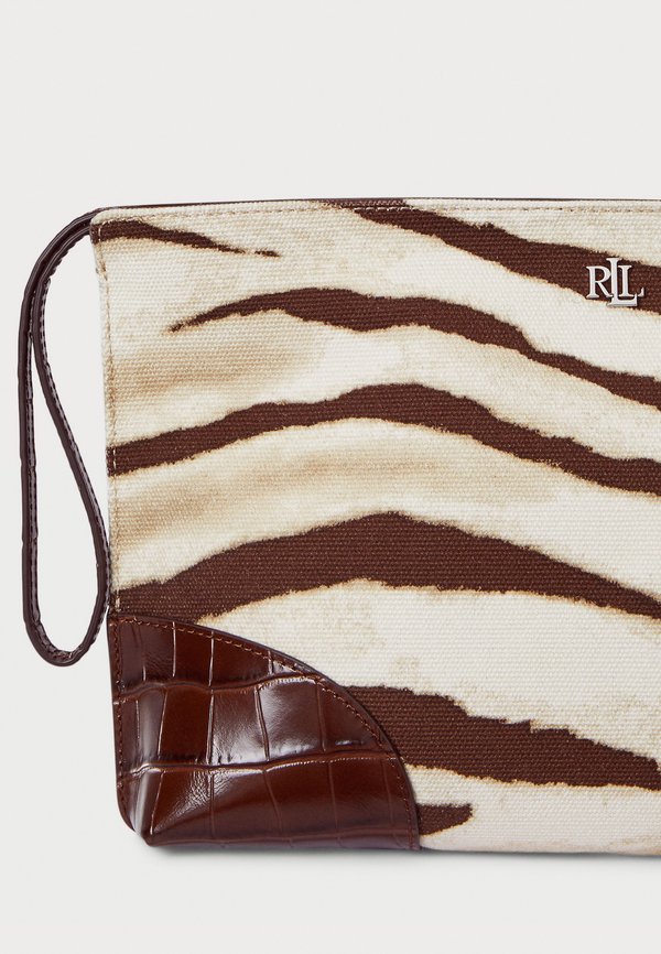 ZEBRA-PRINT CANVAS & LEATHER LARGE POUCH - Clutch2