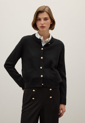 REGULAR FIT WITH BUTTONS - Chaqueta de punto - gunmetal