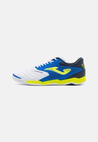 Joma CANCHA - Botines de fútbol sala - white/blue/yellow