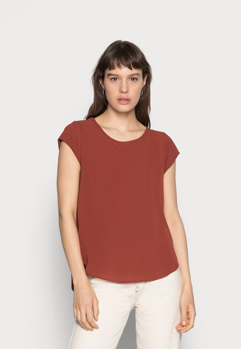 ONLY S/S SOLID NOOS PTM - T-shirt básica - henna