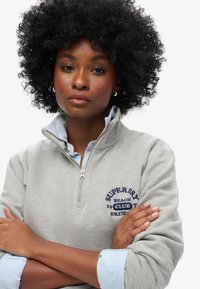Superdry & Co ATHLETIC ESSENTIALS HALF ZIP - Sweatshirt - grey marl