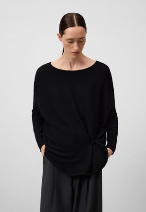 STRUCTURED ASYMMETRIC SWEATER - Trui - black