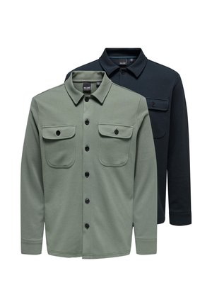 2 PACK - Skjorter - hellgrün   dunkelblau