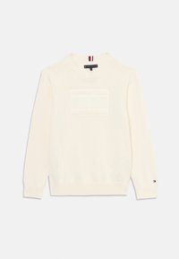 Tommy Hilfiger SCRIPT FLAG TONAL SWEATER - Strikkegenser - ivory petal