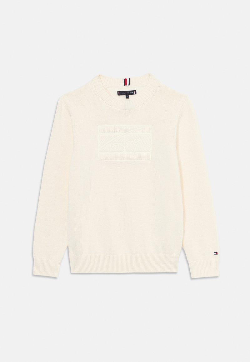 Tommy Hilfiger SCRIPT FLAG TONAL SWEATER - Strikkegenser - ivory petal