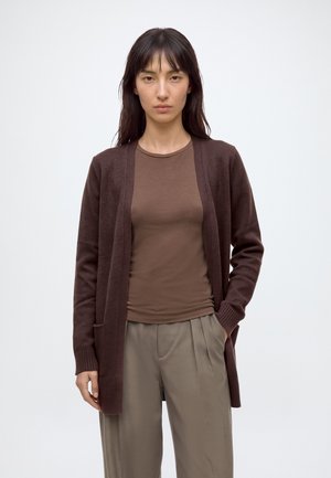VILA, VIRIL OPEN L/S KNIT CARDIGAN - NOOS - Жилетка - coffee bean
