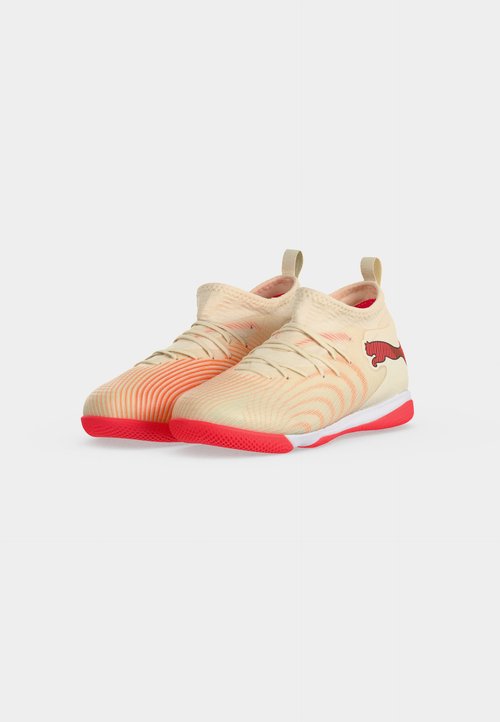 PUMA FUTURE 9 MATCH IT MID JR UNISEX - Indoor football boots - sugared almond/white/ultra red/black — photo 3