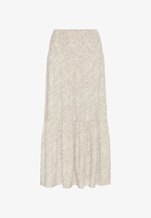 Lahka bež krila z diskretnim zebra vzorcem, z elastičnim pasom in plastnim dizajnom za dodano teksturo in pretok.