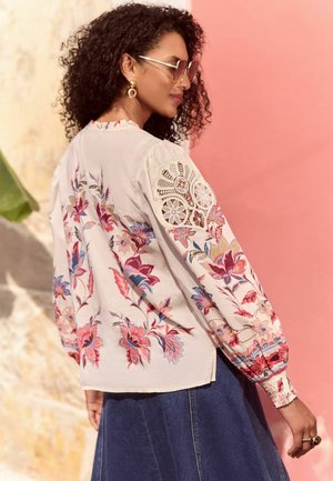 Love & Roses REGULAR FIT - PRINT DETAIL NOTCH NECK - Blouse - pink floral