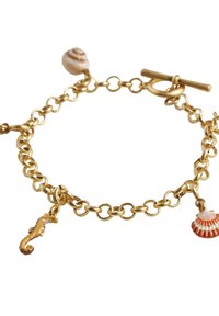 FABLE ENGLAND HAND PAINTED SHELL CHARM - WITH 5 CHARMS - Rokassprādze - white gold coloured