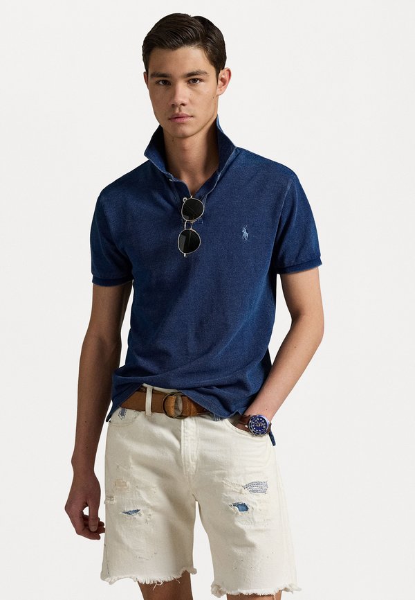 SLIM FIT MESH POLO SHIRT - Polo shirt - dark indigo