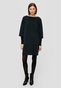 s.Oliver BLACK LABEL LOCKER GESCHNITTENES  - Freizeitkleid - navy