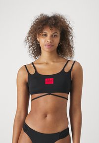 HUGO - LABEL BRALETTE - Bikiniyläosa - black Pienoiskuva 1