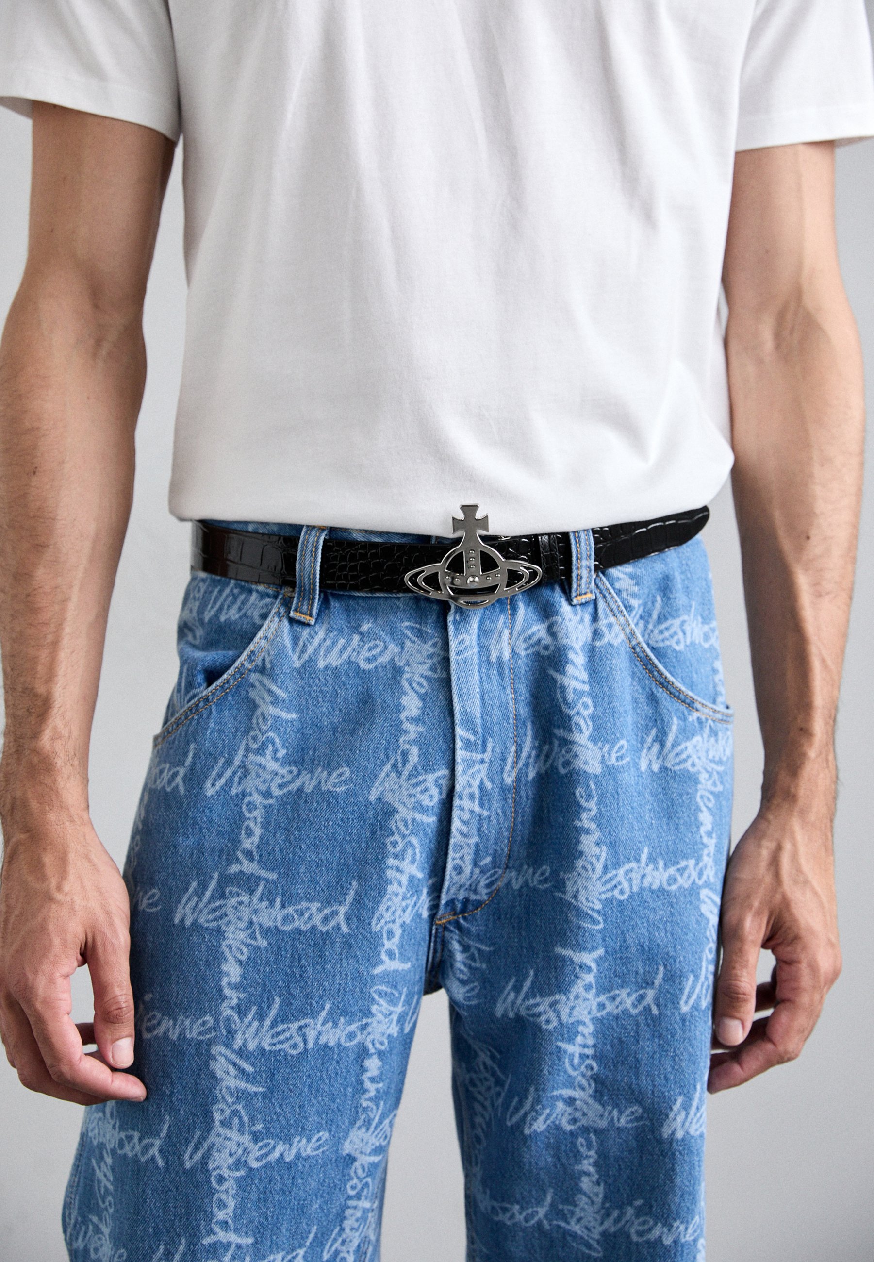 Vivienne Westwood LINE ORB BUCKLE BELT UNISEX - Cinturón - black