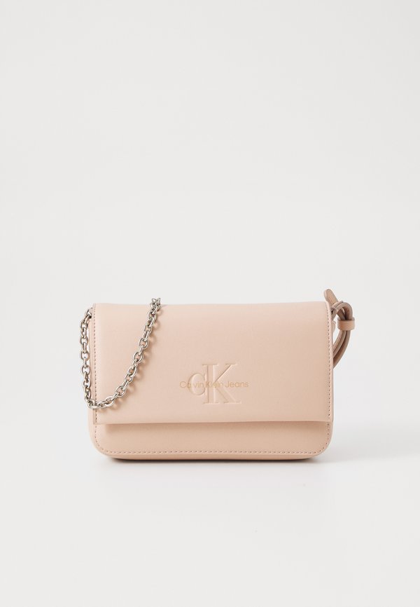 SCULPTED FLAP PHONE MONO - Cross body bag - rose dust
