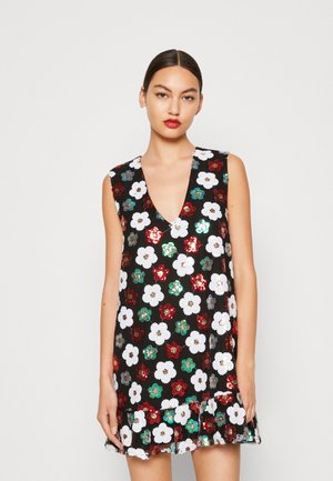 HILLSIDE MINI DRESS - Juhlamekko - black/light red/green