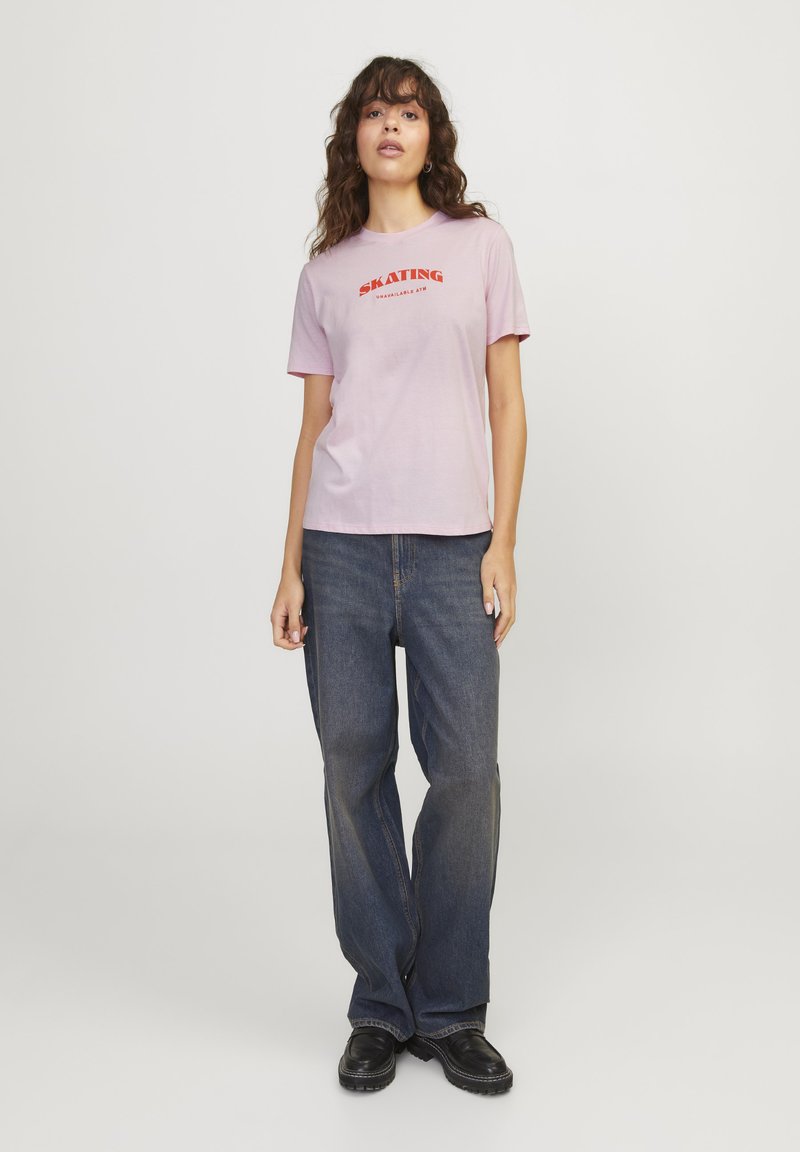 JJXX T-shirt print donkerroze