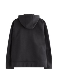 Schwarz, kapuzenpullover mit einem schlichten Design, aus weichem Stoff, mit normaler Passform sowie gerippten Bündchen und Saum für angenehmen Tragekomfort.